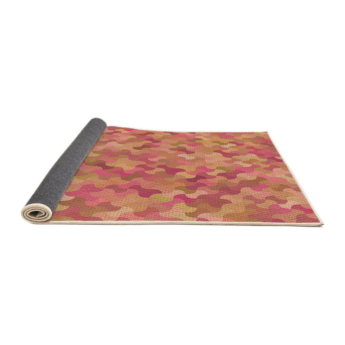 Thickness of Patterned Fire Red Rug, pat881org