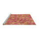 Sideview of Machine Washable Transitional Fire Red Rug, wshpat881org