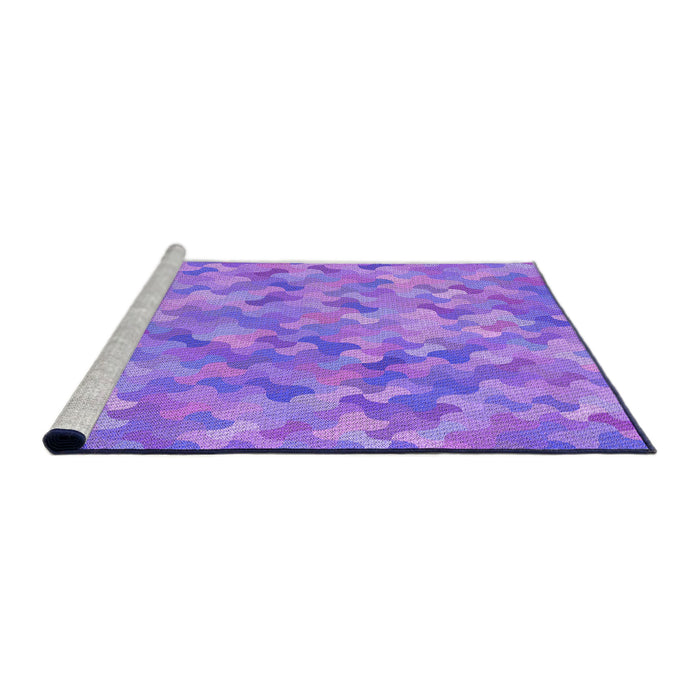 Sideview of Machine Washable Transitional Purple Rug, wshpat881pur