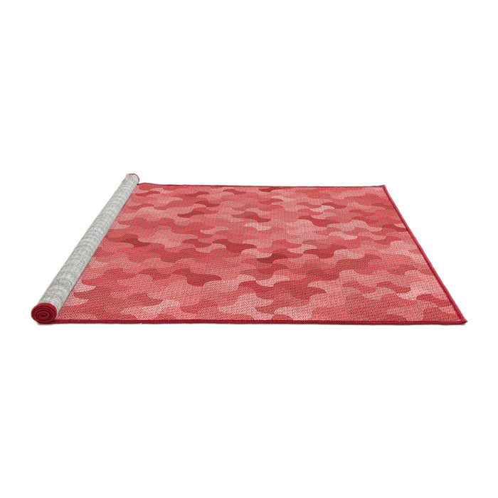 Sideview of Machine Washable Transitional Red Rug, wshpat881rd