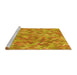 Sideview of Machine Washable Transitional Neon Orange Rug, wshpat881yw