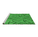 Sideview of Machine Washable Transitional Green Rug, wshpat882grn