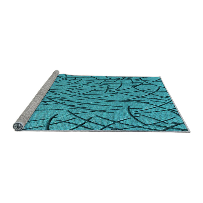 Sideview of Machine Washable Transitional Dark Cyan Green Rug, wshpat882lblu