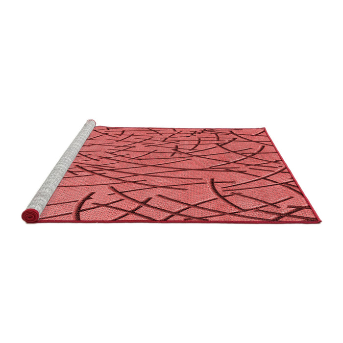 Sideview of Machine Washable Transitional Red Rug, wshpat882rd