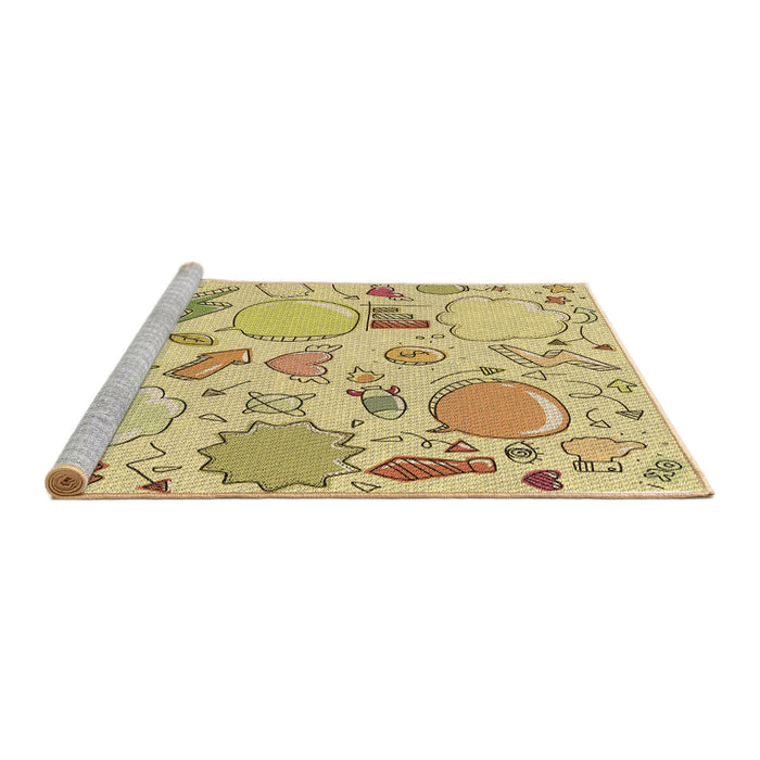 Sideview of Machine Washable Transitional Cinnamon Brown Rug, wshpat883brn