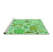 Sideview of Machine Washable Transitional Jade Green Rug, wshpat883grn