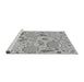 Sideview of Machine Washable Transitional Platinum Silver Gray Rug, wshpat883gry