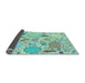 Thickness of Patterned Mint Green Rug, pat883lblu