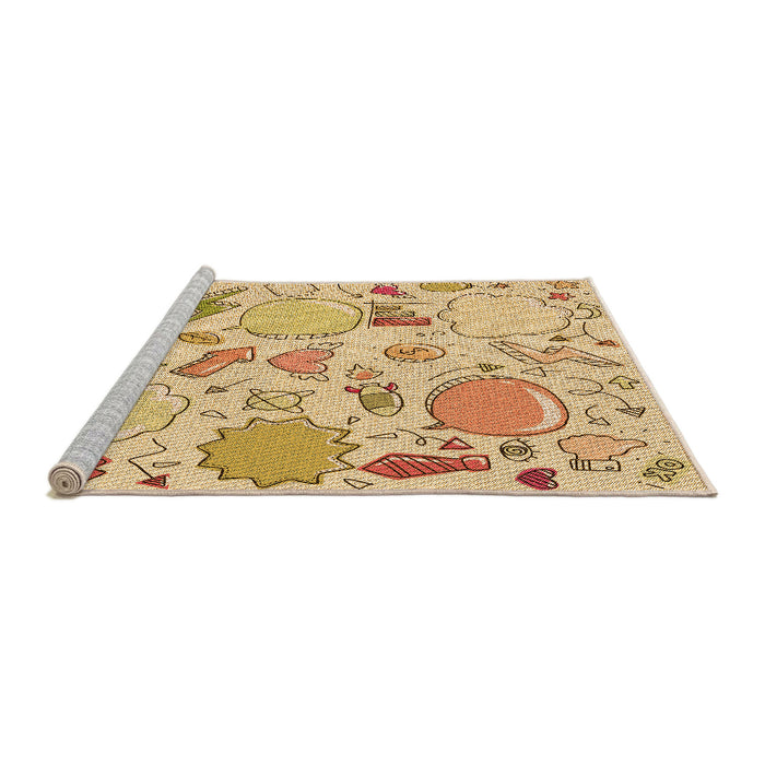 Sideview of Machine Washable Transitional Orange Rug, wshpat883org