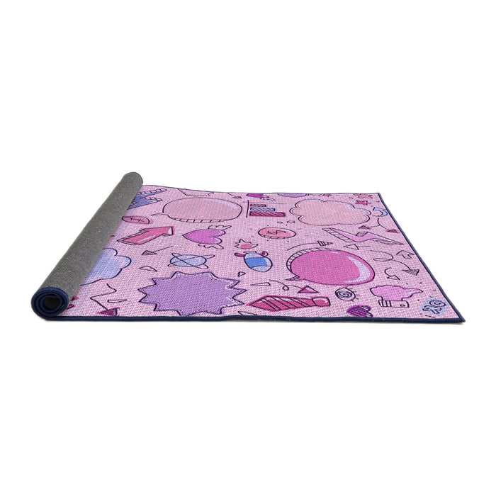 Thickness of Patterned Orchid Purple Rug, pat883pur