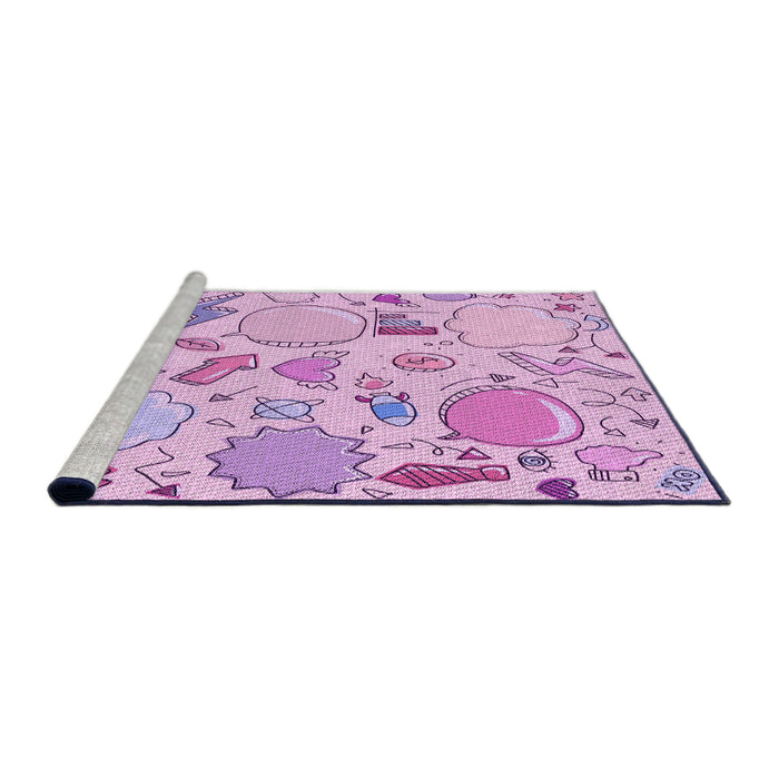 Sideview of Machine Washable Transitional Orchid Purple Rug, wshpat883pur