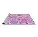 Sideview of Machine Washable Transitional Orchid Purple Rug, wshpat883pur