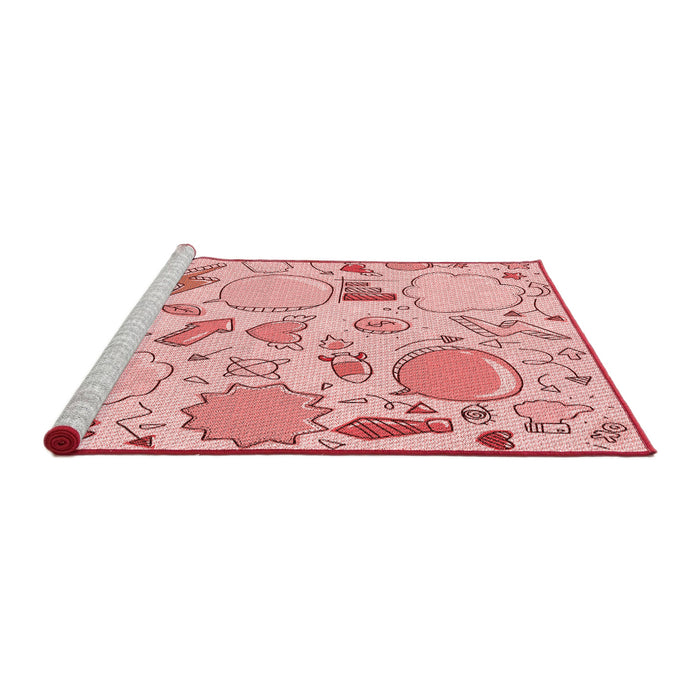 Sideview of Machine Washable Transitional Pink Rug, wshpat883rd