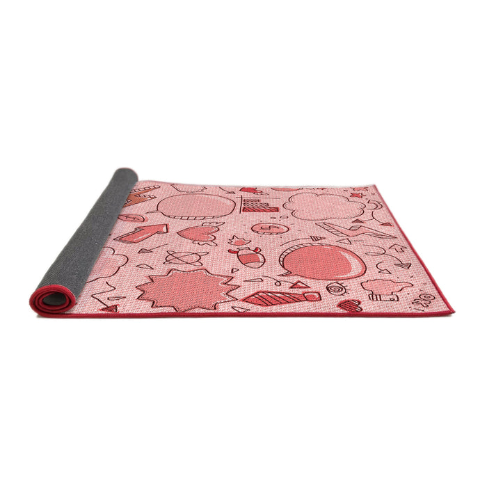 Thickness of Patterned Pink Rug, pat883rd