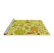 Sideview of Machine Washable Transitional Yellow Rug, wshpat883yw