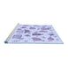Sideview of Machine Washable Transitional Lavender Blue Rug, wshpat884blu