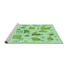 Sideview of Machine Washable Transitional Mint Green Rug, wshpat884grn