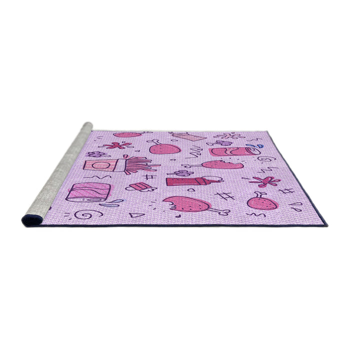 Sideview of Machine Washable Transitional Purple Rug, wshpat884pur