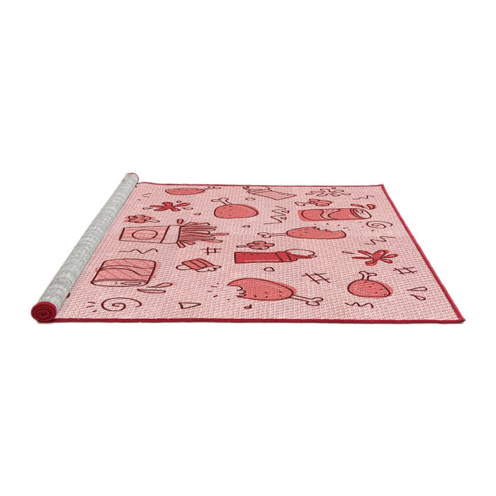 Sideview of Machine Washable Transitional Light Rose Pink Rug, wshpat884rd