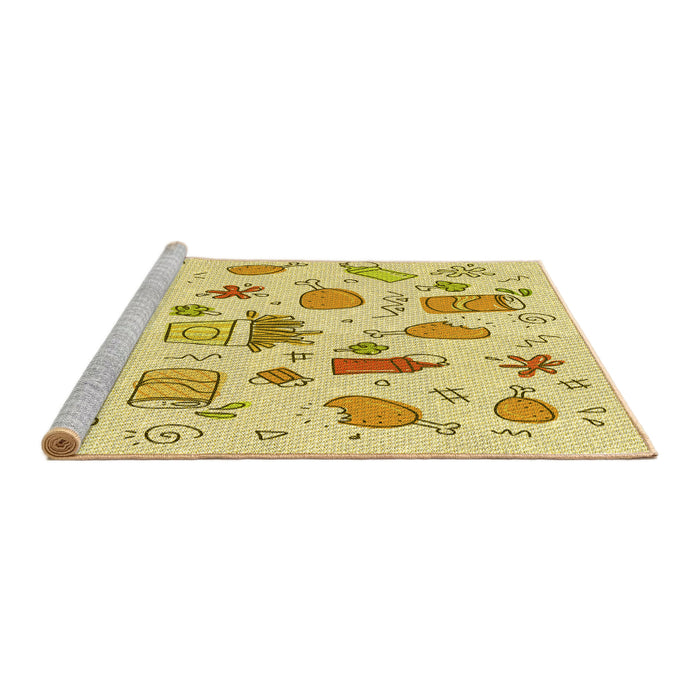Sideview of Machine Washable Transitional Orange Gold Rug, wshpat884yw