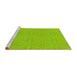 Sideview of Machine Washable Transitional Green Rug, wshpat885yw