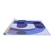 Sideview of Machine Washable Transitional Sapphire Blue Rug, wshpat886blu
