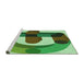Sideview of Machine Washable Transitional Jade Green Rug, wshpat886grn