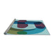 Sideview of Machine Washable Transitional Blue Rug, wshpat886lblu