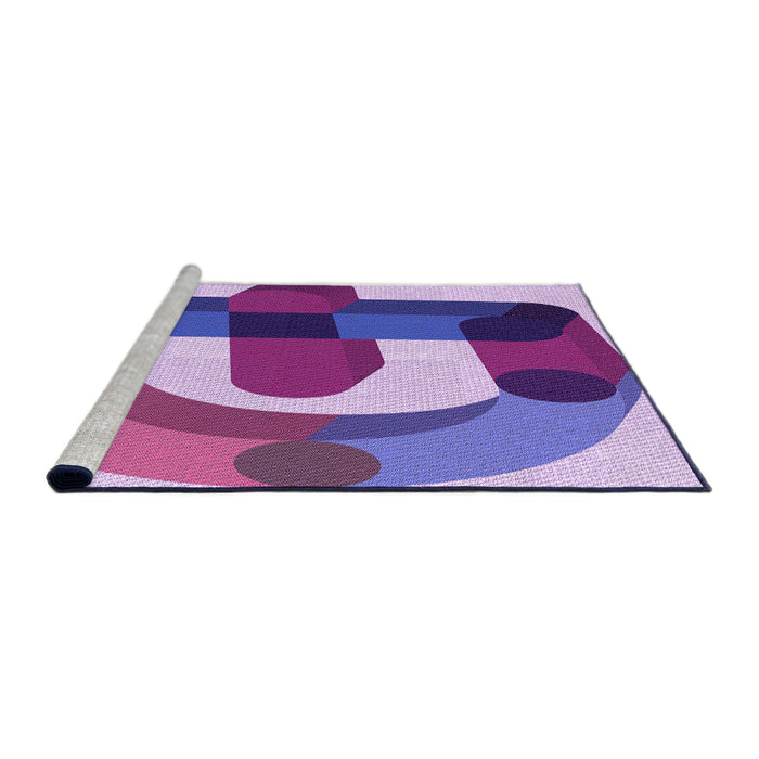 Sideview of Machine Washable Transitional Dark Orchid Purple Rug, wshpat886pur