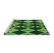 Sideview of Machine Washable Transitional Dark Forest Green Rug, wshpat887grn