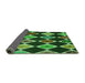 Thickness of Patterned Dark Forest Green Rug, pat887grn