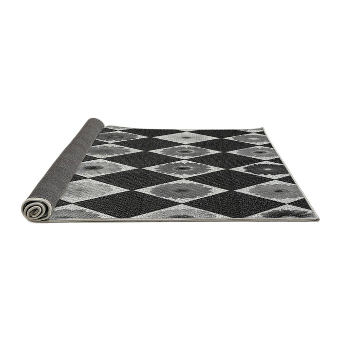 Thickness of Patterned Charcoal Black Rug, pat887gry