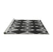 Sideview of Machine Washable Transitional Charcoal Black Rug, wshpat887gry