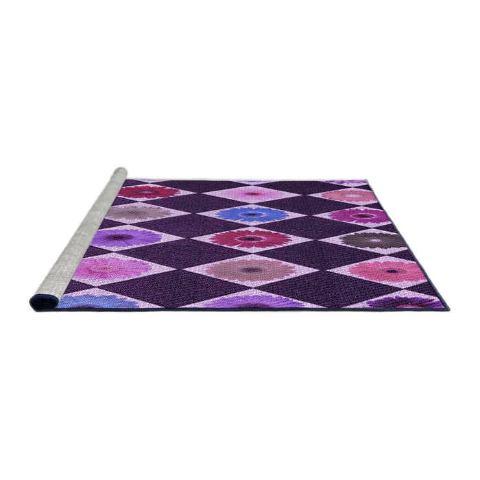 Sideview of Machine Washable Transitional Purple Rug, wshpat887pur