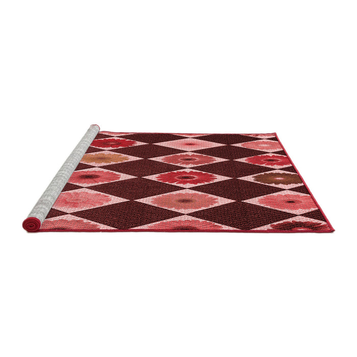 Sideview of Machine Washable Transitional Cranberry Red Rug, wshpat887rd