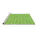 Sideview of Machine Washable Transitional Green Rug, wshpat888grn