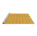 Sideview of Machine Washable Transitional Bright Gold Yellow Rug, wshpat888yw