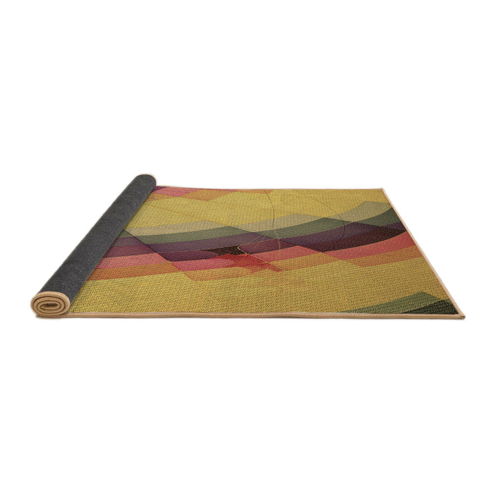 Thickness of Patterned Orange Rug, pat89brn