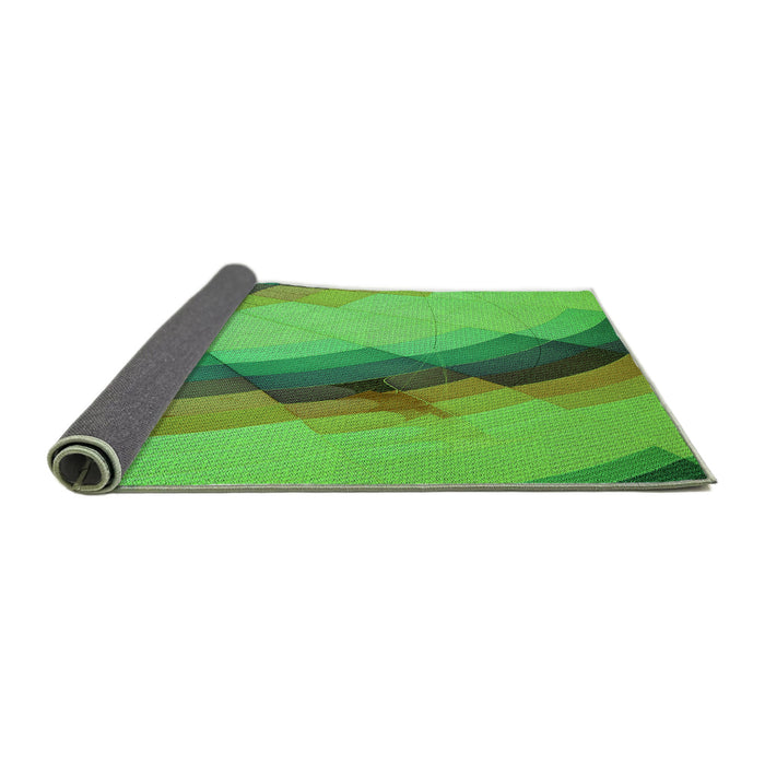 Thickness of Patterned Dark Lime Green Rug, pat89grn