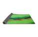 Thickness of Patterned Dark Lime Green Rug, pat89grn