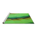 Sideview of Machine Washable Transitional Dark Lime Green Rug, wshpat89grn