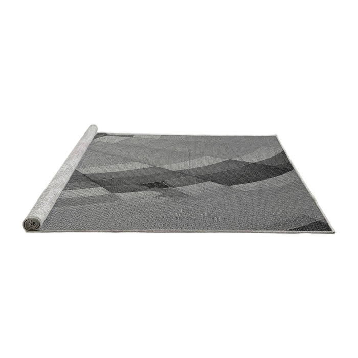 Sideview of Machine Washable Transitional Ash Gray Rug, wshpat89gry