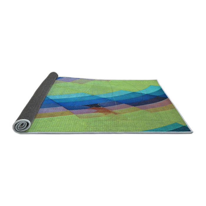 Thickness of Patterned Green Rug, pat89lblu