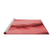 Sideview of Machine Washable Transitional Ruby Red Rug, wshpat89rd