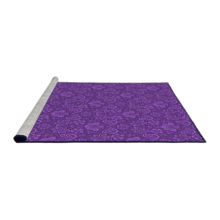 Sideview of Machine Washable Transitional Bright Purple Rug, wshpat890pur