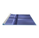 Sideview of Machine Washable Transitional Light Slate Blue Rug, wshpat892blu