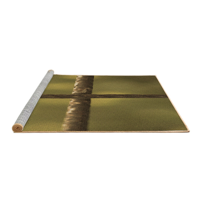 Sideview of Machine Washable Transitional Dark Golden Brown Rug, wshpat892brn