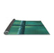 Thickness of Patterned Medium Teal Green Rug, pat892lblu