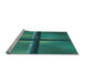 Sideview of Machine Washable Transitional Medium Teal Green Rug, wshpat892lblu