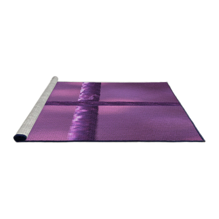 Sideview of Machine Washable Transitional Dark Magenta Purple Rug, wshpat892pur